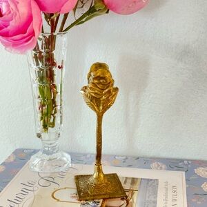 Vintage Brass Rose Shaped Picture/Art Holder